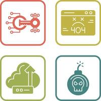 Encryption and 404 Error Icon vector