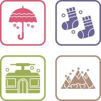 Umbrella and Winter Socks Icon vector