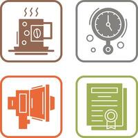 Coffee Cup and Wall Clock Icon vector