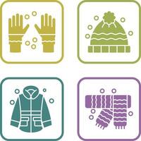 invierno guantes y invierno sombrero icono vector