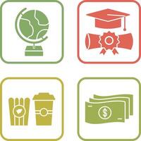 Globe and Graduation Icon vector