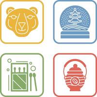 Polar Bear and Snow Globe Icon vector