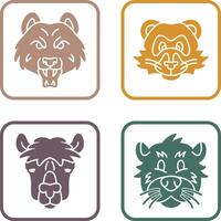 Bear and Ferret Icon vector