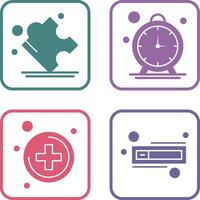 Puzzle and Stop Watch Icon vector