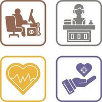 Computer Worker and Office Reception Icon vector