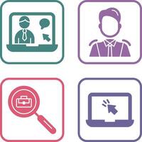 Online Job and Manager Icon vector