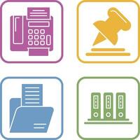 Fax Machine and Pin Icon vector