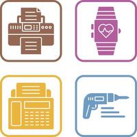 Smartwatch and Printer Icon vector