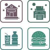 House and Printer Icon vector