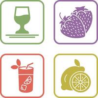 Wine and Strawberry Icon vector