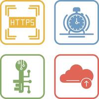 Https and Alarm Icon vector