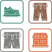 Zapatos y pantalones icono vector