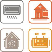 Air Conditioner and Home Automation Icon vector