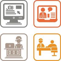 Online Job and Online Job Interview Icon vector