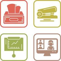 Tissue Box and Stapler Icon vector