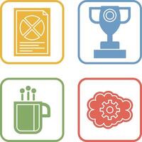 Pie Chart and Trophy Icon vector