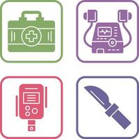 Defribillator and First Aid Kit Icon vector