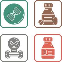 Dna and Tablets Icon vector