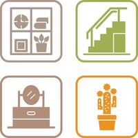 Bookshelf and Stairs Icon vector