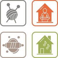 Knitting and Yoga At home Icon vector