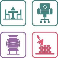 Chair and Dinning Table Icon vector