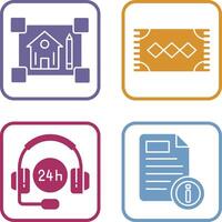 blueprint and rug Icon vector