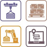 crane and stock Icon vector