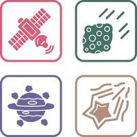 satelite and asteroid Icon vector