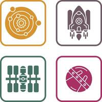 solar systems and space shuttle Icon vector