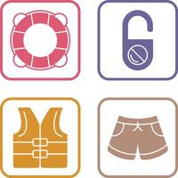 Life Preserver and Do Not Disturb Icon vector