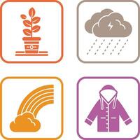 Planting and Rainy Day Icon vector