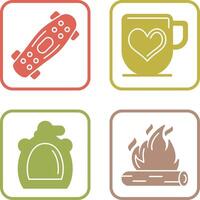 Skateboard and Mug Icon vector