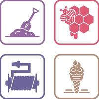 Digging and Honeycomb Icon vector