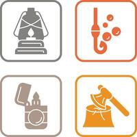 Lantern and Fishing Hook Icon vector