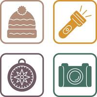 Winter Hat and Flash Light Icon vector