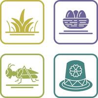 Grass and Eggs Icon vector