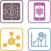 Bitcoin Chip and Mobile Icon vector