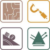 Electrical circuit and Micrometer Icon vector