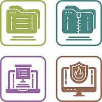 Folder and Compressed Icon vector