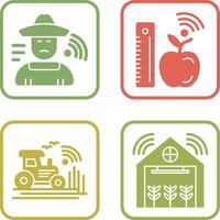 Farmer and Measure and Measure Icon vector