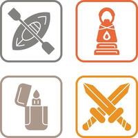 kayac y lámpara icono vector