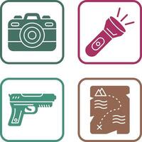 Camera and Flash Light Icon vector