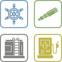 Ship Wheel and Binocular Icon vector