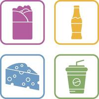 Kebab and Soda Icon vector