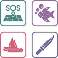 Sos and Fish Icon vector