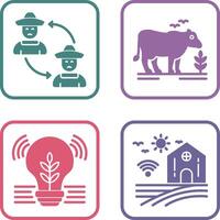 Connect and Cattle Icon vector