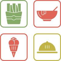 Soup and Fries Icon vector