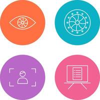 eye and optical diaphram Icon vector