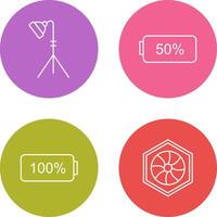 light stand and half battery Icon vector