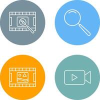 find pictures and magnifier Icon vector